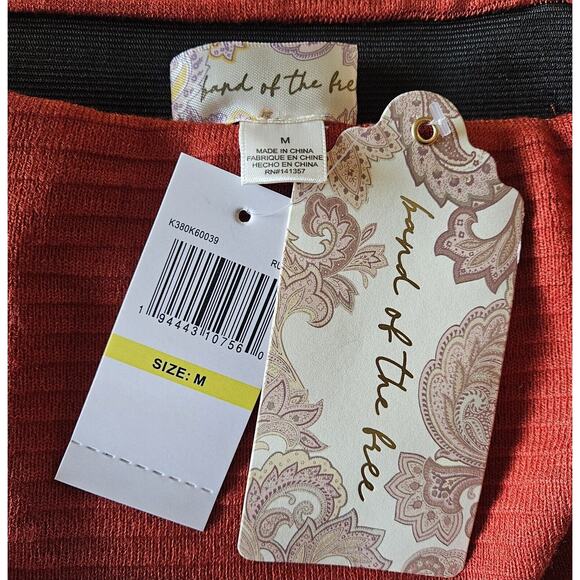 BAND OF THE FREE GYPSIES Women S M Midi Skirt & Cropped Top Alize Rust Knit NEW - Picture 9 of 12